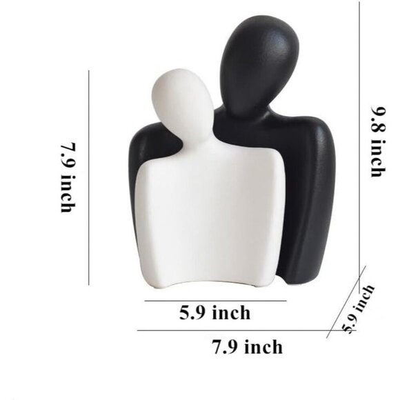 Ceramic Couple Statues for Home Décor Hugging Couple Figurines Office Décor - Picture 6 of 13